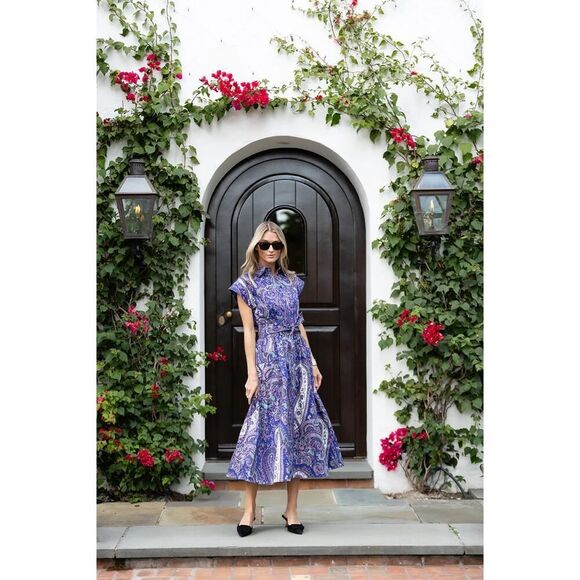 Julia Amory Betty Dress in Beach Paisley NWT Sz. L - Picture 5 of 11